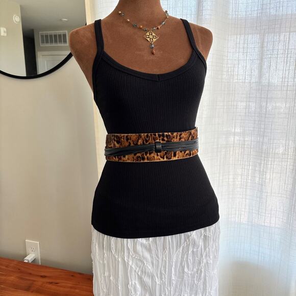 Per Se By Carlisle Leopard Cinch Belt Genuine Leather Obi Wrap Tassel Belt Small main image 6